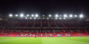 MAnchester Uniteds hjemmebane Old Trafford uden tilskuere.