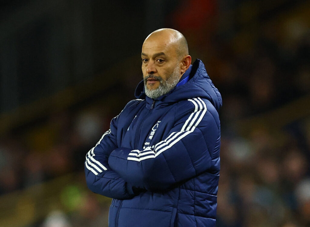 Nuno Espirito på sidelinjen for Nottingham Forest.