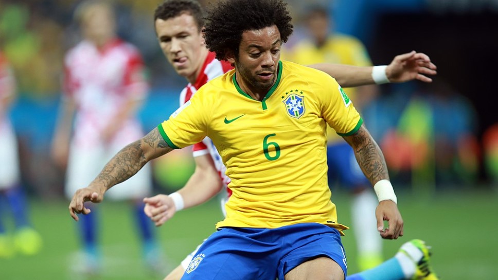 Marcelo i aktion for det brasilianske landshold.