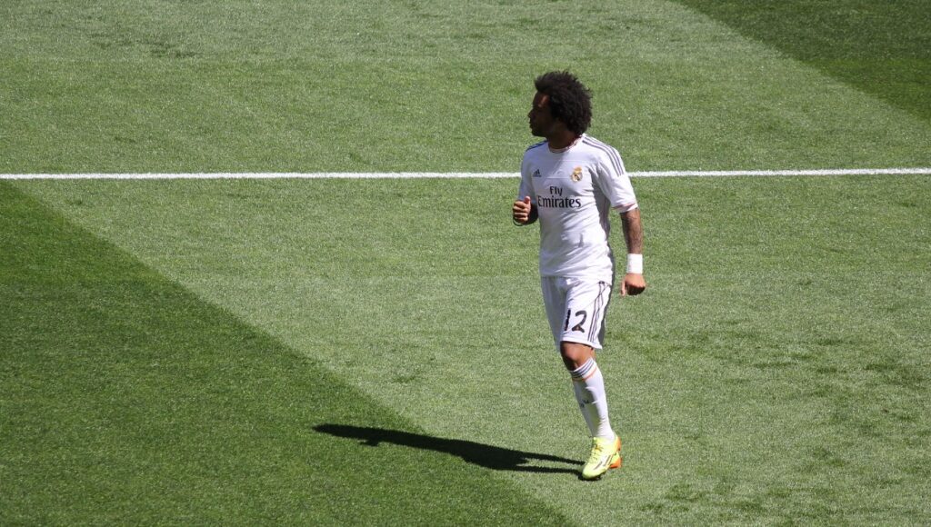 Marcelo under en kamp for Real Madrid.