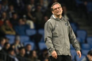 FC Midtjyllands Thomas Thomasberg under en kamp i Europa League.