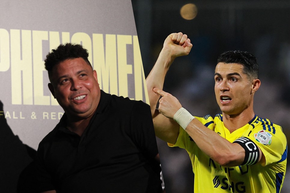 Ronaldo og Cristiano Ronaldo i kollage.