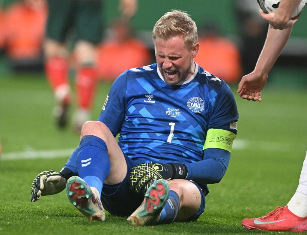 Kasper Schmeichel i smerte