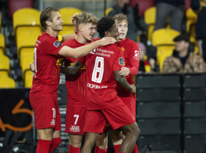FC Nordsjællands spillere jubler