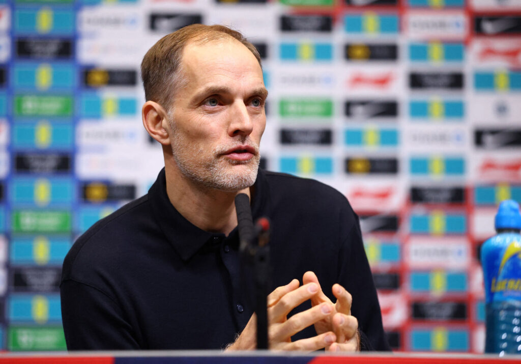 Thomas Tuchel på pressemøde.