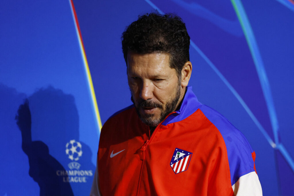 Diego Simeone på et pressemøde.