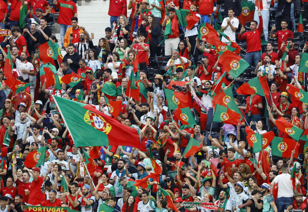 Portugisiske fans under EM-slutrunden 2024.