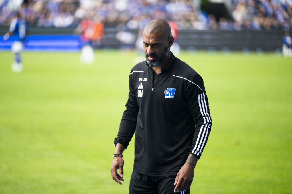 David Nielsen under en kamp i spidsen for Lyngby Boldklub.