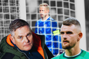 Collage med Martin Hansen, Carsten Werge, Kasper Schmeichel