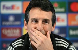 Unai Emery på pressemødet.