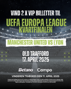Vind to billetter til kampen i Europa League mellem Manchester United og Lyon