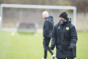 David Nielsen under et træningspas i AC Horsens.