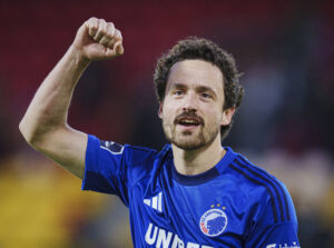 FCKs Thomas Delaney efter superligakampen mellem FC Nordsjælland og FC København i mesterskabsspillet på Right To Dream Park i Farum søndag den 6. april 2025.