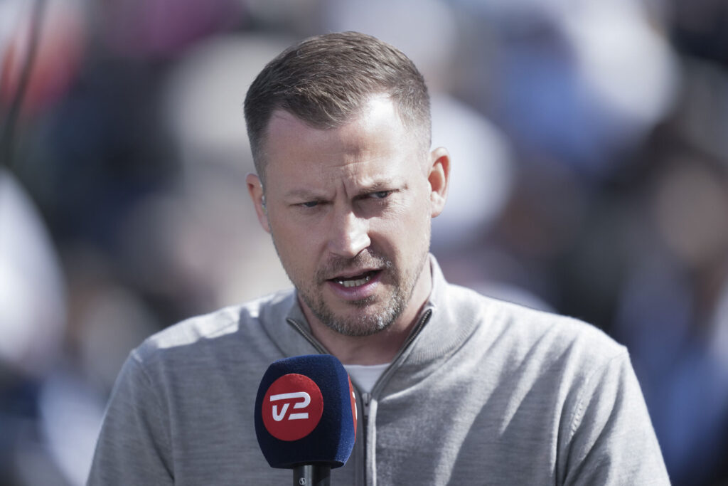Jacob Neestrup træner for FCK under Superligakampen mellem AGF og FC København i mesterskabsspillet på Ceres Park Vejlby søndag den 27. april 2025.