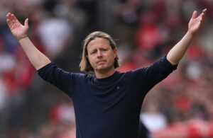 Bo Henriksen på sidelinjen for Mainz i Bundesligaen