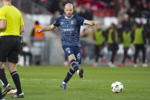 Nicolai Poulsen i aktion for AGF.