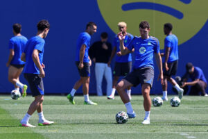 Andreas Christensen under et træningspas i FC Barcelona.