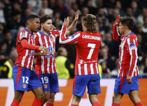 Antoine Griezmann i kamp for Atletico Madrid i Champions League