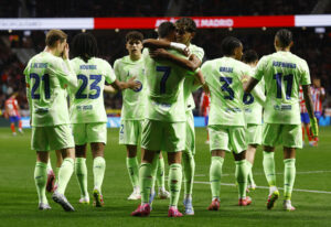 FC Barcelona jubler over scoring.