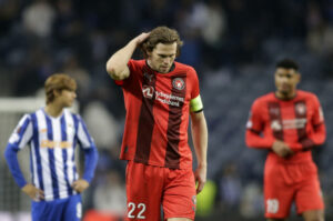 Mads Bech Sørensen under FCM's kamp mod Porto.