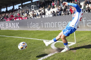 William Martin fra OB da FC Fredericia møder OB i NordicBet Ligaen i Fredericia lørdag den 5. april 2025.