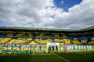 Brøndby og FCK's spillere inden derby på Brøndby Stadion.