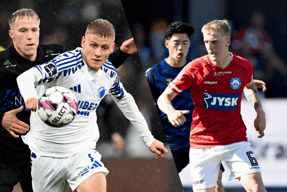 Mattsson-brødrene kæmper om Pokalen: Mor har lavet en halv-halv-trøje Foto: Lars Møller/Ritzau Scanpix + Henning Bagger/Ritzau Scanpix