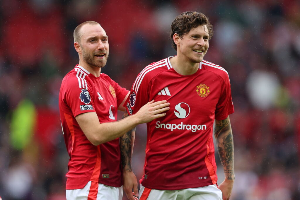 Christian eriksen og Victor Lindelöf i sidste kampe for Manchester United.