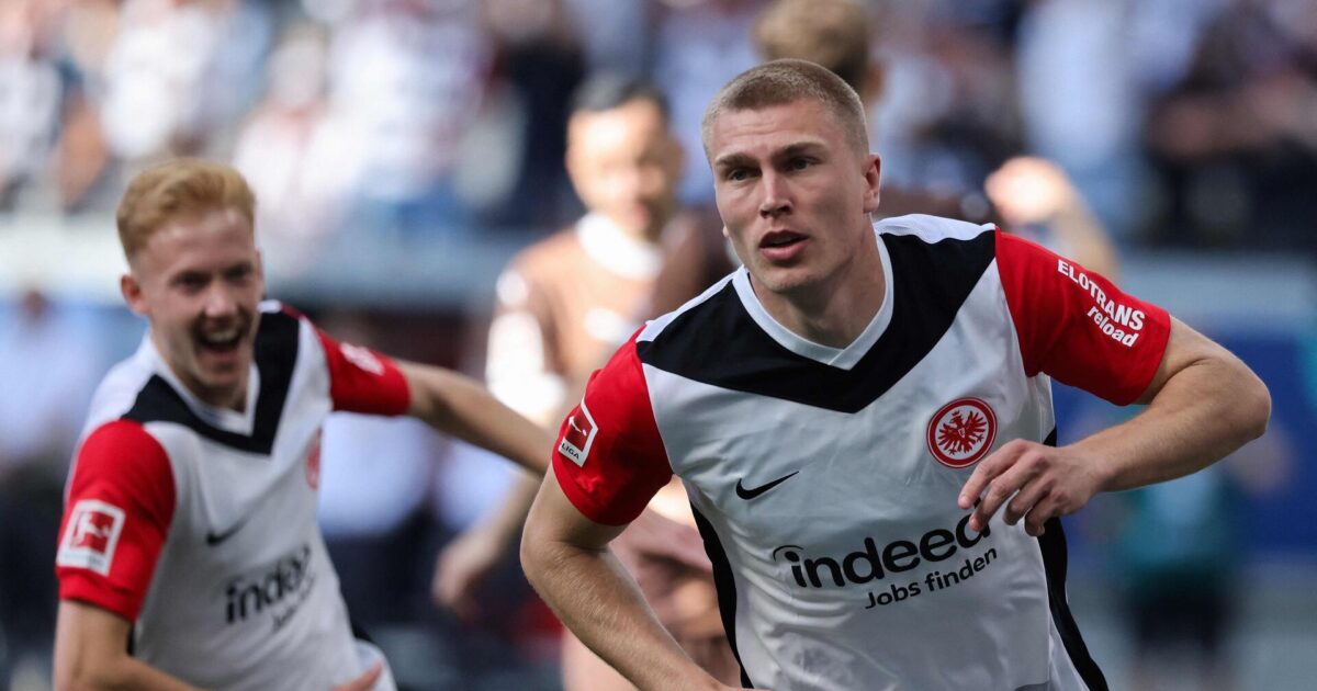 Brandvarme ‘NK’ scorede, da Frankfurt gjorde jobbet færdigt Foto: Daniel Roland/AFP/Ritzau Scanpix