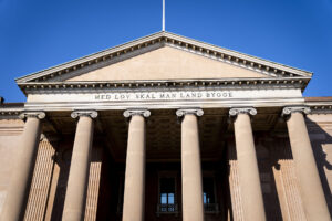 Københavns Byret, hvor Fields-sagen begynder i København, mandag den 12. juni 2023. Tre blev dræbt og mange kom til skade da der blev løsnet skud i Field's 3. juli 2022