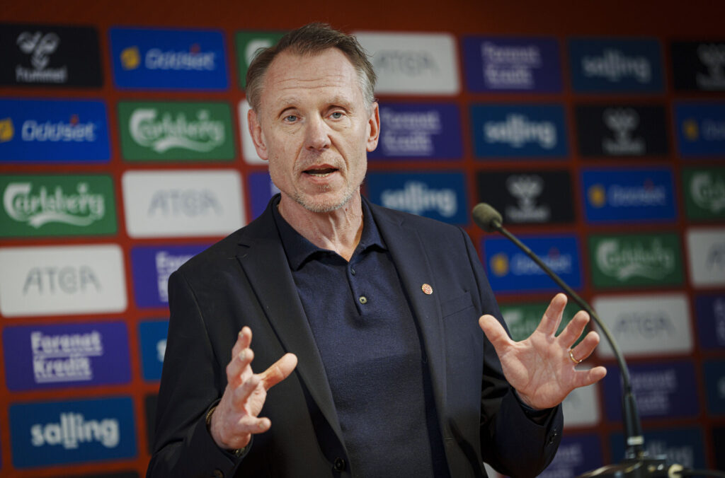 Andrée Jeglertz på et pressemøde.