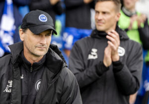 cheftræner Søren Krogh før NordicBet Liga-kampen mellem OB og FC Fredericia på Nature Energy Park i Odense, lørdag den 3. maj 2025.