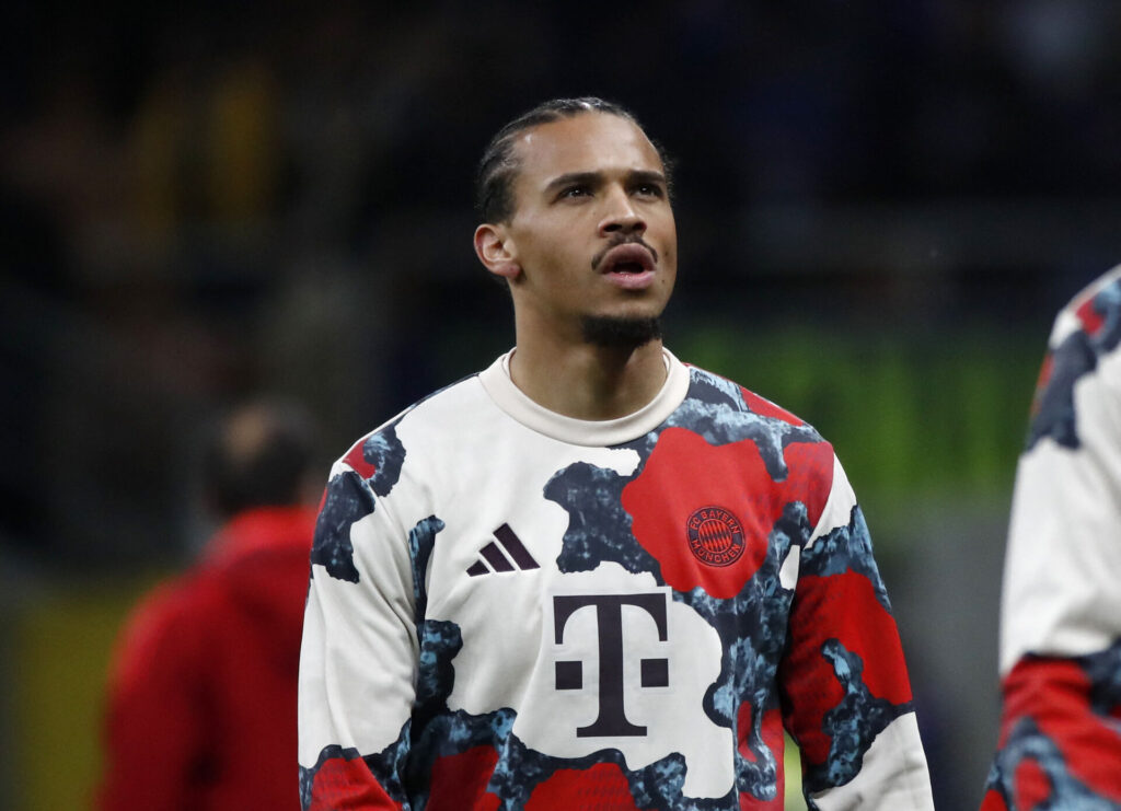 Leroy Sané under en opvarmning før en Bayern München-kamp.