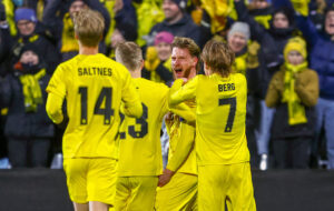 Kasper Høgh jubler over sin scoring.