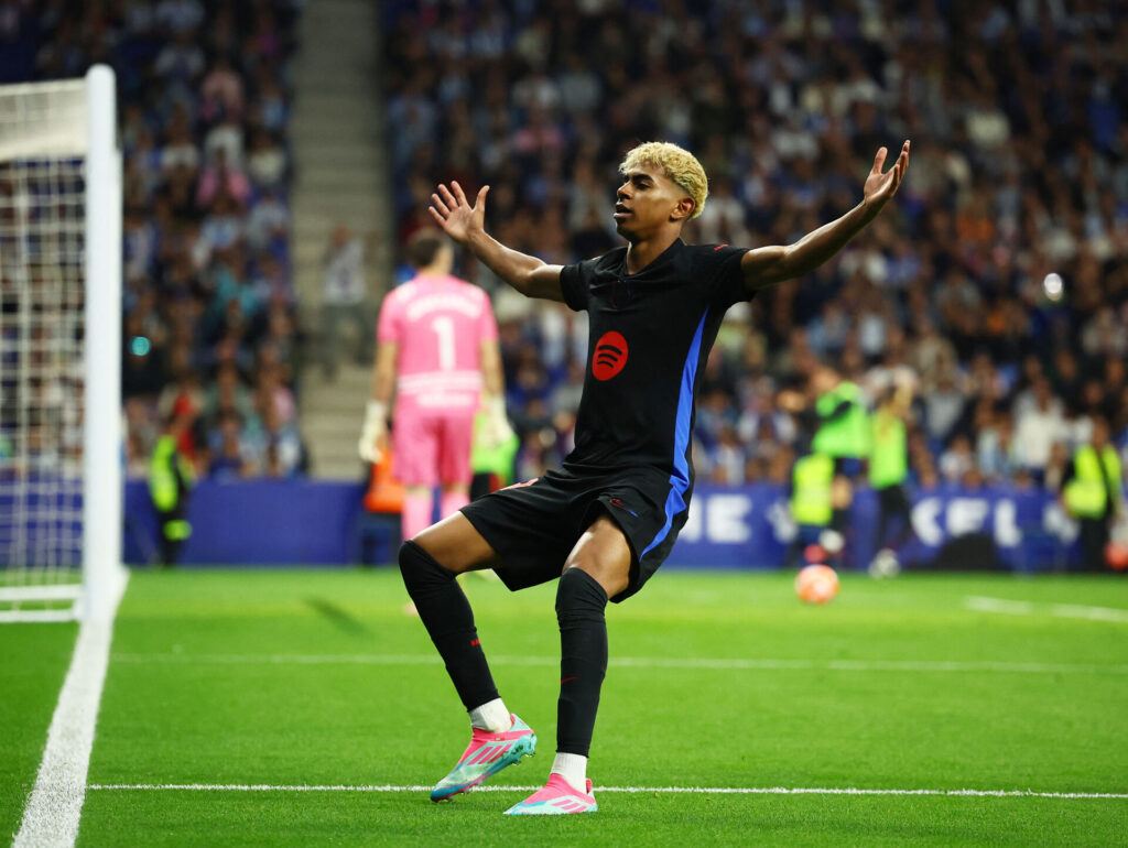 Lamine Yamal fejrer et mål for FC Barcelona.