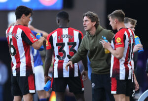 Brentford-spillerne og Thomas Frank.