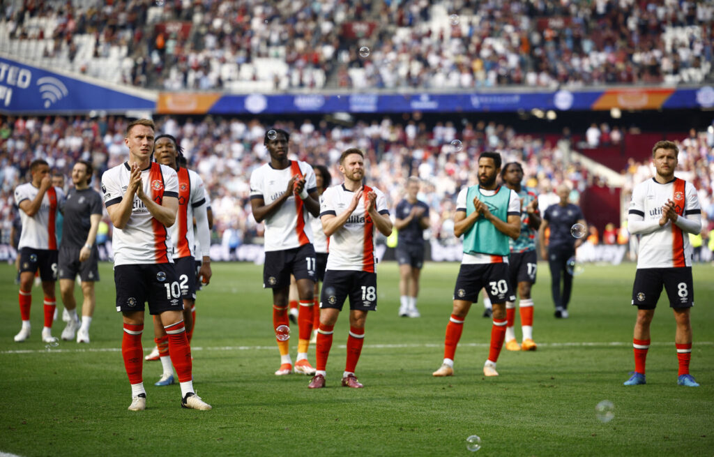 Lutons spillere efter en kamp.