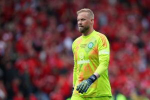 Kasper Schmeichel under en kamp for Celtic.