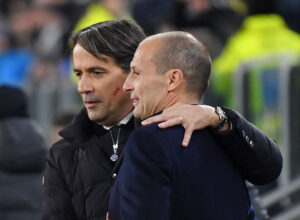 Massimiliano Allegri og Simone Inzaghi under en kamp i Serie A