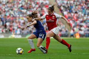 Chelsea og Arsenal kvinder i duel.