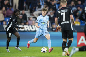 Randers Mike Themsen i aktion mod FC Nordsjælland.