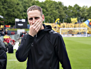 Frederik Birk under sæsonens sidste kamp mod AGF.