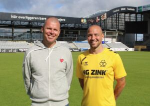 Patrick Olsen sammen med Esben Hansen på Nordstern Arena.