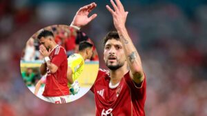 Wessam Abou ALi slår ud med armene - Trezeguet ærgrer sig over brændt straffespark.