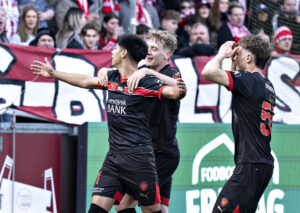 Dario Osorio jubler efter en scoring for FC Midtjylland.