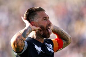 Sergio Ramos efter sin scoring mod Inter.