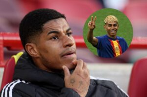 Marcus Rashford og Lamine Yamal i billede sammen.