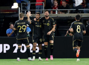 LAFC-spillerne jubler over scoring mod Flamengo.