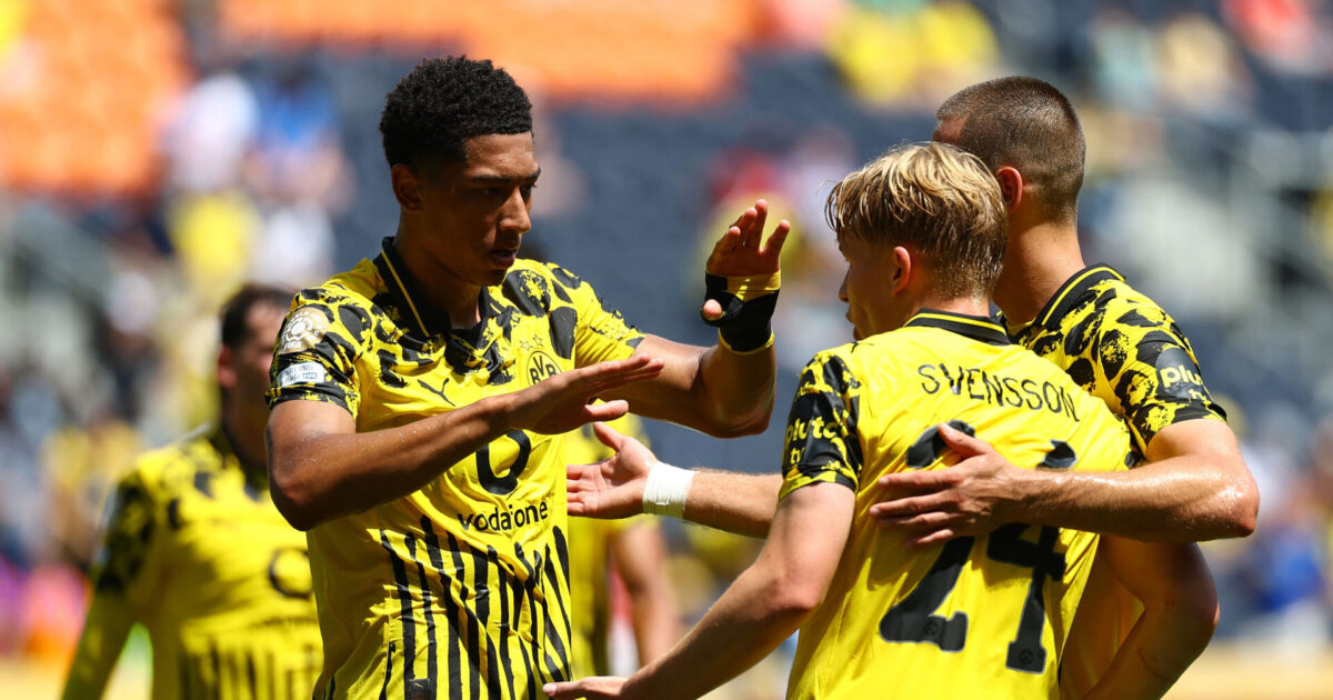 Bellingham assisterer til Svensson i Dortmunds sejr over sydkoreanere Foto: Kai Pfaffenbach/REUTERS