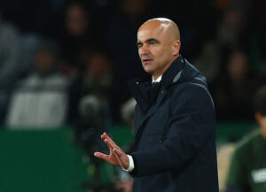 Roberto Martinez under en landskamp som landstræner for Portugal